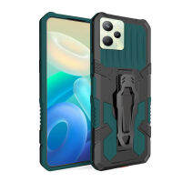 เคสสำหรับ Realme C35 กรณีผู้ถือเข็มขัดคลิปป้องกันการตั้งแคมป์กันกระแทกฝาครอบด้านหลังเสริมแรง