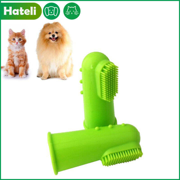 【HATELI】Pets Cleaning Supplies Silicone Dog Brush For Tooth Brushing