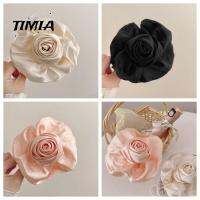 TIMIA กิ๊ฟติดผมผ้าปูกุหลาบดอกไม้สีชมพูที่วางหางม้าหวานเครื่องประดับรับฤดูร้อน