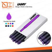 LAMY หมึกหลอดลามี่ T10 สีม่วง สำหรับปากกาหมึกซึม แพ็ค 5 ชิ้นของแท้ 100% หมึกเติมปากกาหมึกซึม Lamy - LAMY T10 Violet Ink Cartridge Refill for Fountain Pen ラミー インク カートリッジ（5本入）LT10VT バイオレット [ปากกาสลักชื่อ ของขวัญ Pen&amp;Gift Premium]