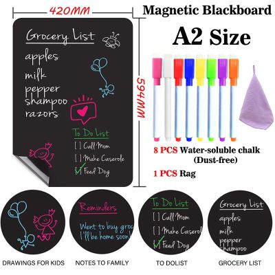 A2 Size Blackboard Magnetic Chalkboard Message Table Black Presentation Poster Boards Dust Free Chalk Board