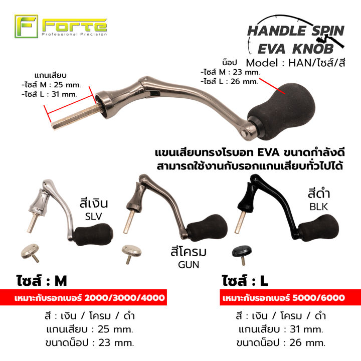 แขนหมุนรอกตกปลา-han-น็อป-eva-ทรงโรบอท-ใช้กับรอกแกนเสียบทั่วไปได้