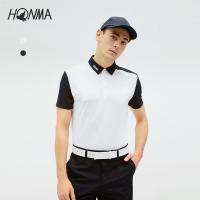 HONMA กีฬากอล์ฟเสื้อผ้าผู้ชายเสื้อโปโลแขนสั้นเสื้อยืดแฟชั่นลำลองปกเย็บสีตัดกันระบายอากาศ Honma Malbon J.LINDEBERG ANEW❐❒