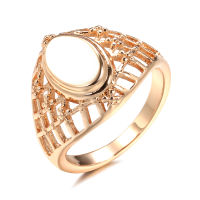 Kinel Hot Fashion Glossy Rings for Women 585 Rose Gold Simple Weaving Oval Rings Ethnic Bride Wedding Jewelry 2021 New