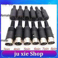 JuXie store DIN 3pin 4pin 5pin 6pin 7pin 8 Pin Male Female Plug socket jack Solder Connector with Plastic Handle D Connectors