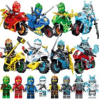 8ชิ้น NinjaGo ชุดรถจักรยานยนต์ Minifigures กับ Moto อาคารบล็อกเด็กของขวัญเด็ก Diy อิฐของเล่นสำหรับเด็กนินจาไป