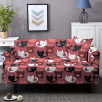 Cartoon Lovely Cat Slip-Resistant Stretch Sofa Cover Elastic Slipcovers 1234 Seat Couch Covers For Living Room Decoration