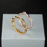 Cincin Rings for Women silverGoldRose Gold color Fashion Jewelry Twisted Ring