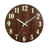 12 Inch Luminous Wall Clock Wood Silent light in dark night Nordic Fashion Wall Clock Non Ticking Clock With Night Light