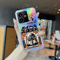 Volans เคสโทรศัพท์ Vivo Y02 Y16 Vivo Y22 Y19 Y76 Y35 5G ตัวอักษรที่สร้างสรรค์ลายการ์ตูน เคสโทรศัพท์สลายเลเซอร์สีร