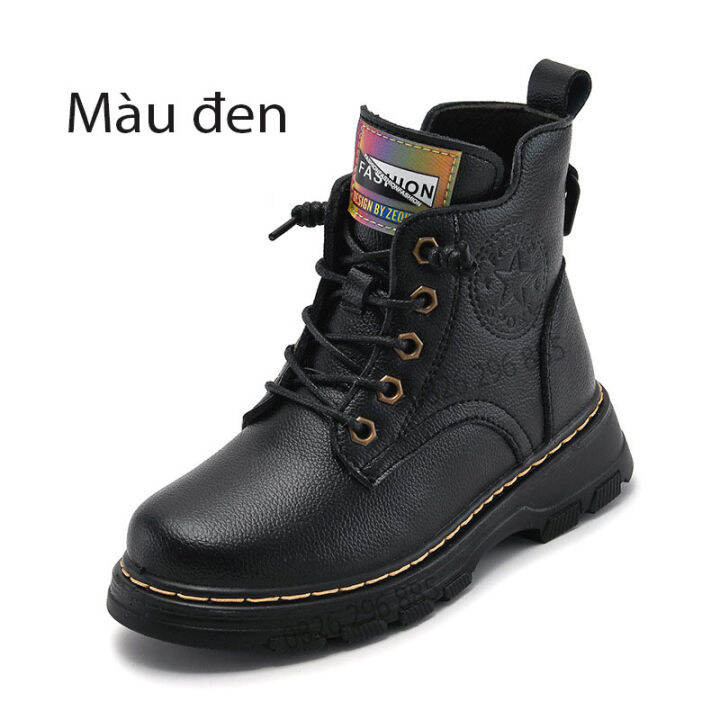 Giày Cao Cổ Da Thật Cho Học Sinh Tiểu Học Nam Nữ, Trung Học, Boot Cao Cổ  Cho Học Sinh Phiên Bản Hàn Quốc Mã 2067 | Lazada.Vn