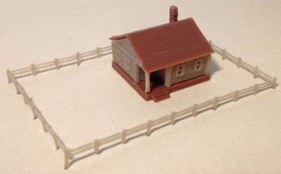 Outland Models Country Cottage House with Fencings Z Scale Train Railway Layout