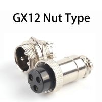 1set GX12 Nut Type 2/3/4/5/6/7 Pin Male + Female 12mm Circular Aviation Connector Screw Plug Panel Mount Socket&amp; Plug Electrical Connectors