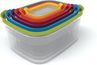 Joseph Joseph Nest Plastic Food Storage Containers Set with Lids Airtight Microwave Safe, 12-Piece, Multi-color