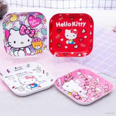 Ellen Hello Kitty Sullivan Frozen melody จานเมลามีน เรซิ่น บนโต๊ะอาหาร จานขนม การ์ตูนน่ารัก สร้างสรรค์ ผลไม้ จานสี่เหลี่ยม