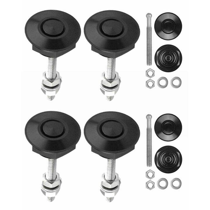4 PCS Push Button Quick Release Hood Pins Lock Clip Car Bumper