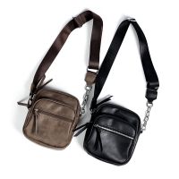 ✗ cri237 Men Fashion Crossbody Bag PU Leather Simple Small Sling Bag Outdoor Sports Waist Bag Unisex