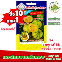 (ซื้อ10แถม1) เมล็ดพันธุ์ แตงไทยลายกลีบทอง Muskmelon ประมาณ 30เมล็ด 3A สามเอ ผักสวนครัว เมล็ดพันธุ์พืช เมล็ดผัก เม็ดผัก พืชผัก