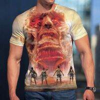 เสื้อยืดผู้ชาย Attack On Titan Season 4 เสื้อยืดพิมพ์ 3 มิติ ผู้ชายแฟชั่นผู้หญิงบวกขนาดเสื้อยืด Hip Hop Top