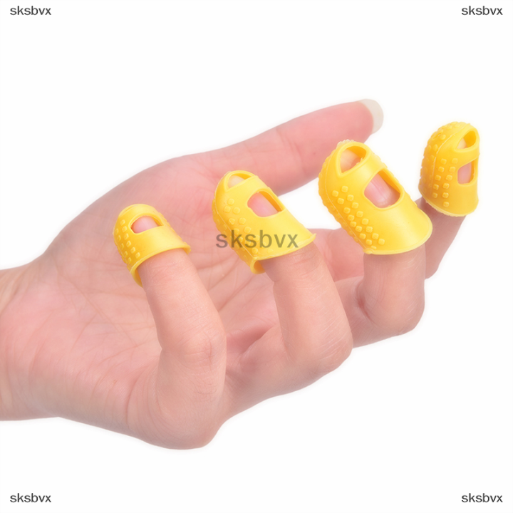 sksbvx-4pcs-กีตาร์ปลายนิ้วป้องกันนิ้วมือสำหรับกีตาร์-ukulele-อุปกรณ์เสริม