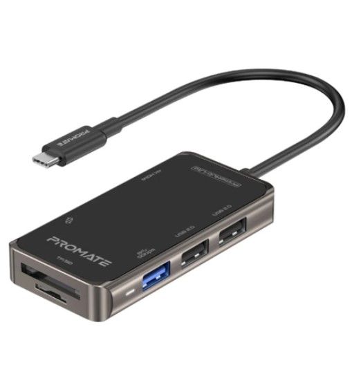 ADAPTER/CONVERTER (อุปกรณ์แปลงสัญญาณ) PROMATE 7 IN 1 USB-C HUB PRIMEHUB-LITE