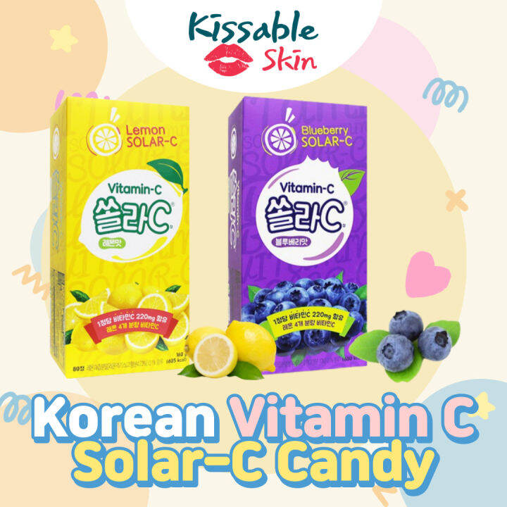 [SolarC] Vitamin C Candy 80 candies Lemon & Blueberry Flavour 220mg of