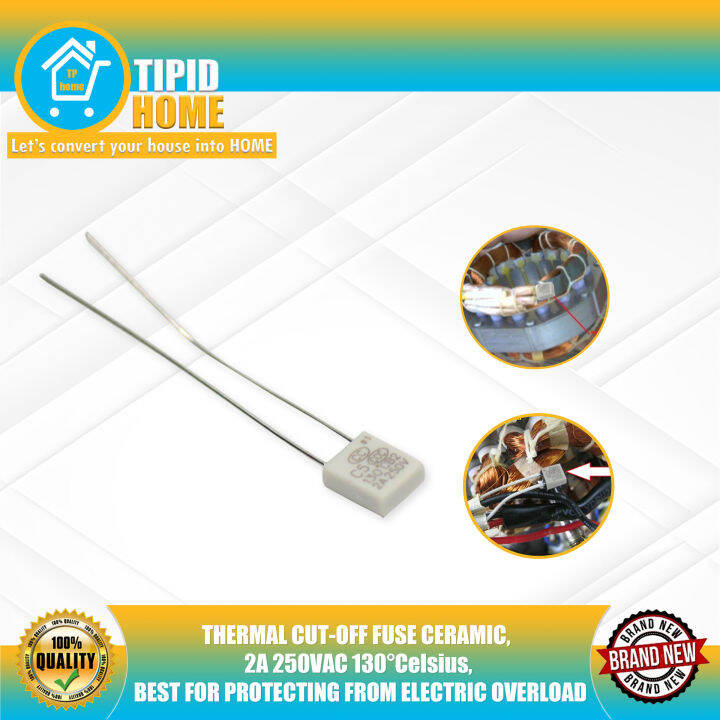 THERMAL CUTOFF FUSE CERAMIC, 2A 250VAC 130°Celsius, BEST FOR