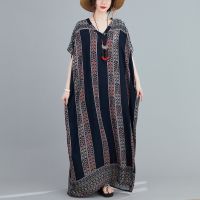 Womens Dress Cotton Kaftan Batik Duba Baju Kelawar Perempuan Plus Size Long Beach Dress