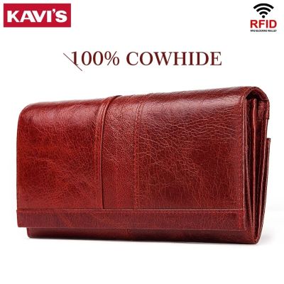 New Trend Female Wallet Genuine Leather Women Wallet Female Purse Portomonee Clamp Phone Card Holder Passport Holder