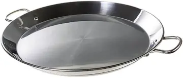 Garcima 14-inch Stainless Flat Bottom Paella Pan, 36cm