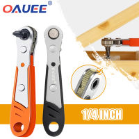 Oauee Hexagon Ratchet Spanner 1/4 นิ้ว Mini Quick Release Socket Tool Ratchet Set Repair Spanner Tool Kit Screwdriver Drill Bits-JUleir