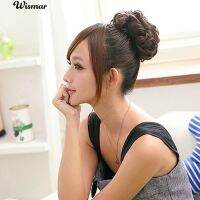 โบว์ผมลอนผมหยักกลม Hairpiece Clip WigScrunchie ส่วนขยายของผม QC8191604