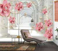 3D Illustration of Beautiful Pink Flowers 3D Background 3D Wallpaper, Picture Stylish Designs for Home and Office