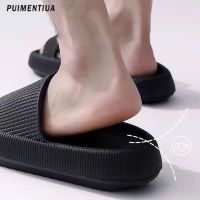 2023 Fashion Men Thick Platform Slippers Soft Sole Eva Indoor Slides Female Sandals Non-Slip Flip Flops