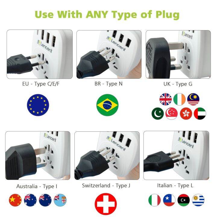 new-popular-lencenttoadapter-พร้อม1outlet-3-usb-1-type-c-portadapter-overload-protection-ซ็อกเก็ตผนัง5-in-1