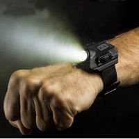 2021Portable Wrist Light XPE Q5 R2 LED Wrist Watch Flashlight Torch Light USB Charging Wrist Model Tactical Rechargeable Flashlight