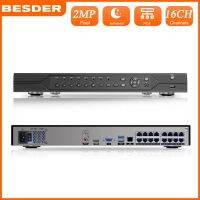 BESDER H.265 16CH 4MP PoE เครื่องบันทึกวิดีโอเครือข่ายมาตรฐาน ONVIF P2P XMEye เครือข่ายความปลอดภัยเครื่องบันทึกวีดีโอ POE H.265 16CH PoE พอร์ตสองพอร์ต SATA 4K