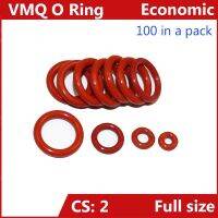 【DT】hot！ Tichkness 2mmSilicone Rubber O Ring VMQ O-RingOil Gasket WasherPack of 100PcsOD 5mm - 35mm