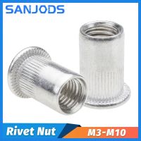 30/50Pcs Rivet Nuts Aluminium Profile Flat Countersunk Head Rivnut Riveter Threaded Rivets Insert Nutsert M3 M4 M5 M6 M8 M10 Hand Tool Parts Accessori