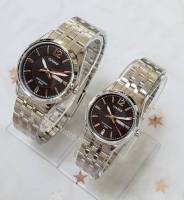 Casio นาฬิกาชุดคู่รัก รุ่น MTP-1335D-1A และ LTP-1335D-1A นาฬิกาข้อมือสายแสตนเลส หน้าปัดดำ - ของแท้ 100% รับประกันสินค้า 1 ปีเต็ม