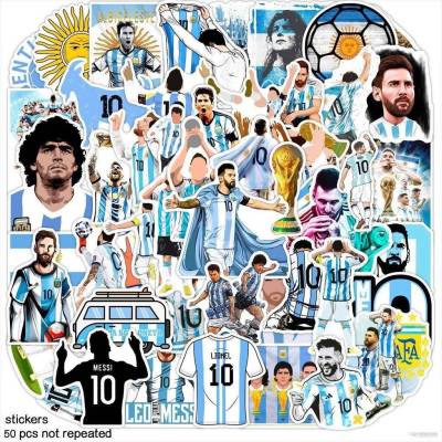 HZ 50PCS Messi Argentina stickers FIFA World Cup Qatar 2022 Football champion sticker water cup pull rod box sticker ZH