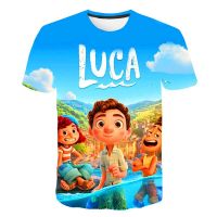 2023 New Cartoon T-shirt Disne Luca Children T-shirt Boys 3D Print Summer Breathable Shirt 1-14 Year Old T-shirt Luca T Shirt Cups