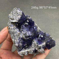 100 Natural Blue Purple Fluorite Cluster ตัวอย่างแร่อัญมณีระดับหินและคริสตัล