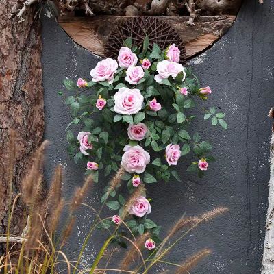【CC】 Artificial Flowers Hanging Basket Silk  Arrangement for Outdoor Garden wedding Indoor Decoration