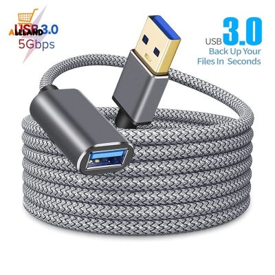 Nylon Braided USB 3.0 Cable Male To Female Extension Data Cable/ 5Gbps High Speed Transfer Cable for TV Projector Computer Camera