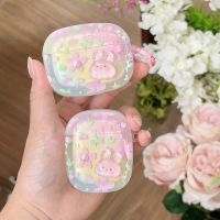 เคสรูปการ์ตูนน่ารักสำหรับ Apple AirPods 3 2 1 Pro 2 Gen เคสหูฟังสีชมพูสดใสดีไซน์3D TPU ฝาครอบป้องกันกันกระแทก3rd ปลอกหูฟังรุ่น1st 2nd