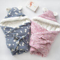 ผ้าห่มเด็กผ้าฝ้ายซองจดหมายสำหรับ Discharge ฤดูหนาวทารกแรกเกิดผ้าปูที่นอน Muslin Swaddle Warm Wrap ถุงนอนเด็ก Soft 80x80cm