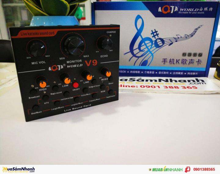 [HCM]Soundcard V9/ V9 Plus AQTA SOUND CARD thu âm V9 Live Stream Hiệu