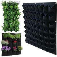 ♟▪﹍ Wall-mounted Non-woven Felt Planting Bag Wall Green Black Vegetable Plant Hanging Grow Bag Cultivation Bags Garden Home Supplies