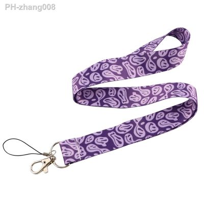 CB1167 Trippy Face Purple Lanyard For Keys Mobile Phone Hanging Rope USB ID Card Badge Holder Keychain DIY Lanyards